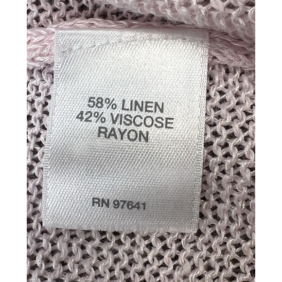 J Jill Pink Lightweight Long Cardigan Sweater Size XL Open Front Linen Rayon - Picture 10 of 11